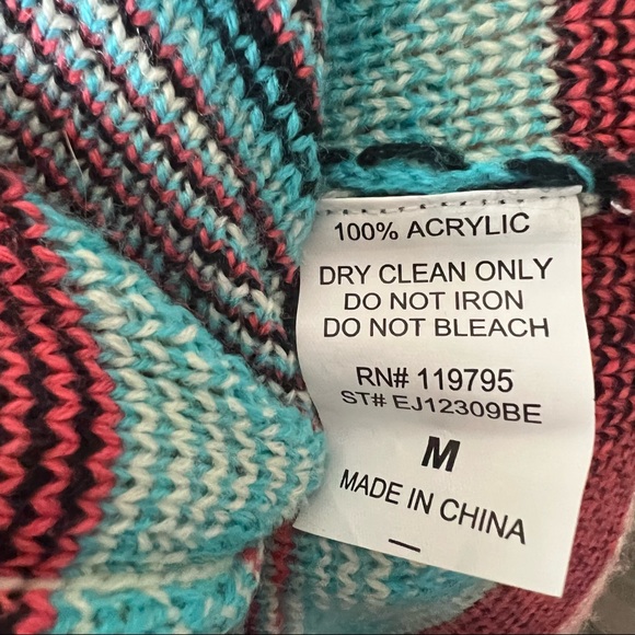 MOON COLLECTION Women's Size M MultiColored Aztec Boho Cardigan Sweater - Picture 9 of 9